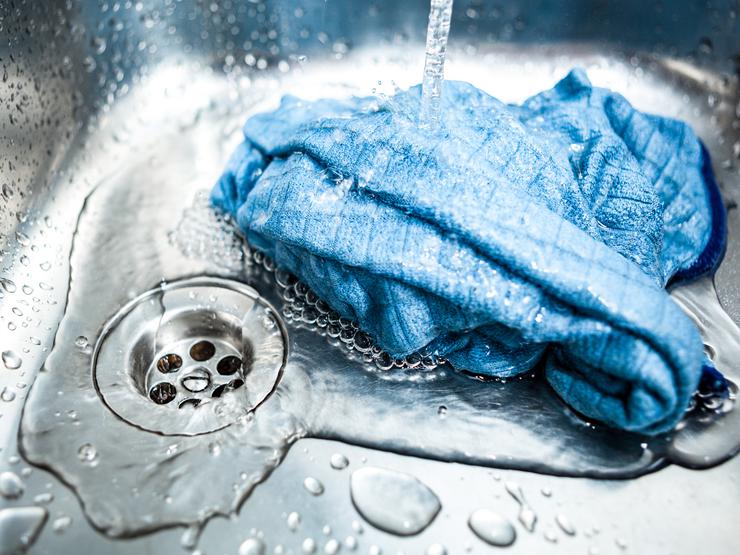 Cleaning with a damp cloth