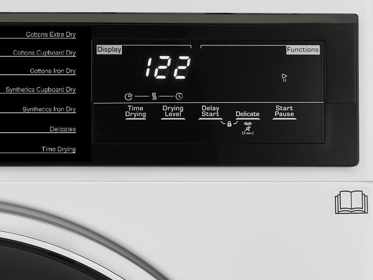 Close up of a Lamona tumble dryer control panel