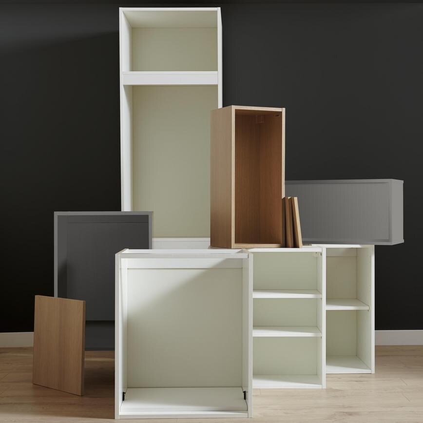A selection of different wooden cabinetry