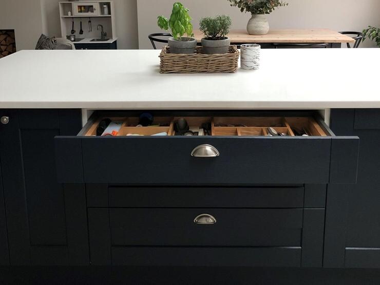 Cutlery drawer open  on navy island