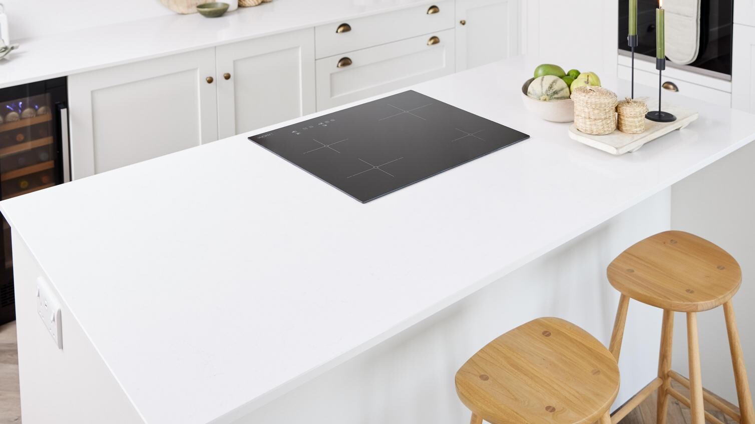 The white kitchen island in this Halesworth kitchen makeover