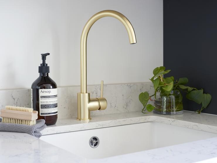 Brass tap closeup