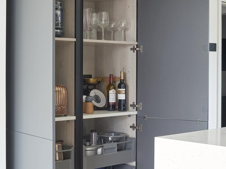 Open storage cabinet