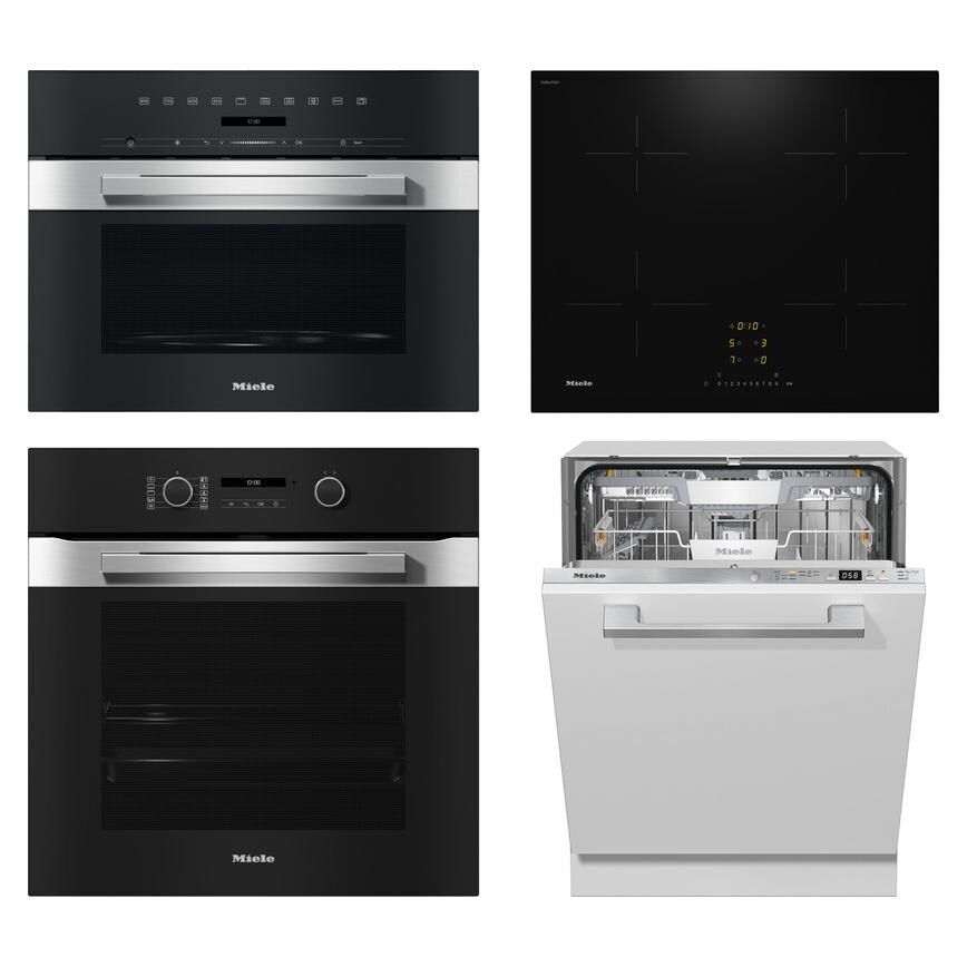 Miele 60cm Induction Hob Oven Microwave And Dishwasher Pack