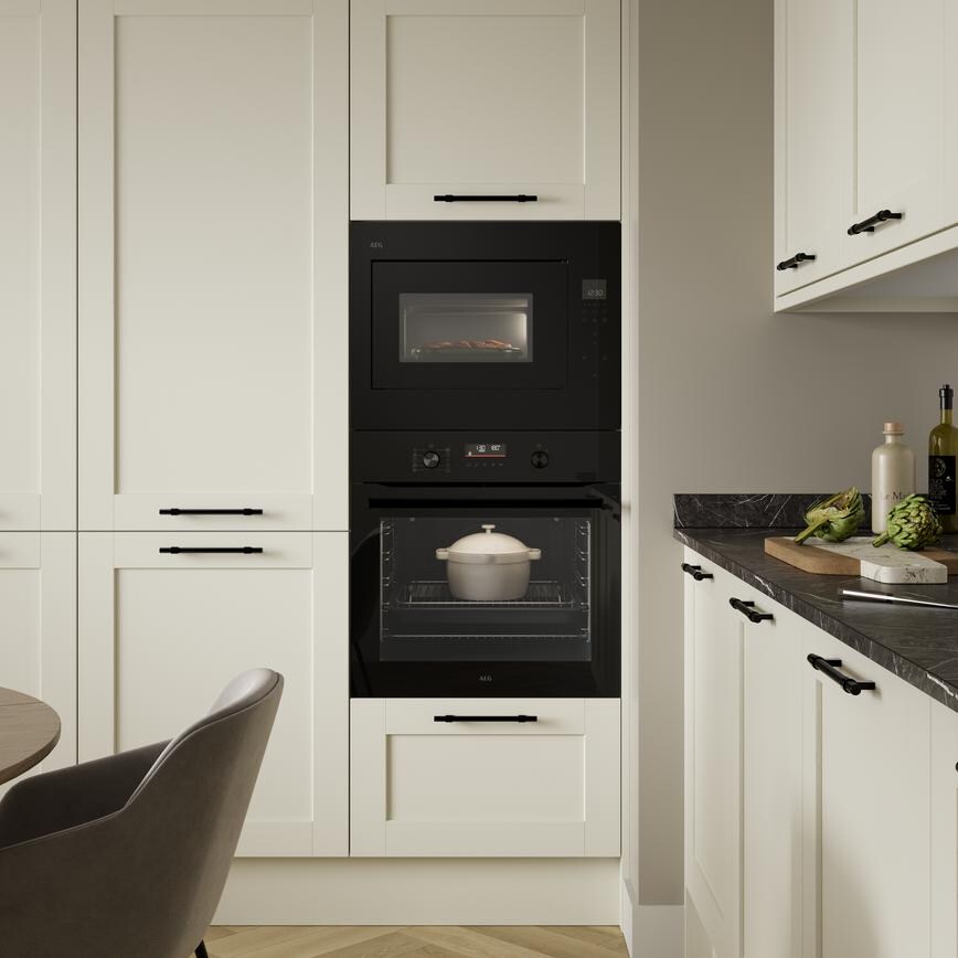 AEG Series 6000 Built In Black Single Multifunction Oven And Microwave With Grill
