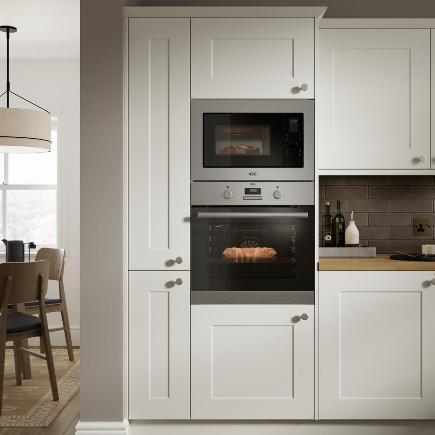 AEG Fan Oven Stainless Steel Featuring Chelford Ivory