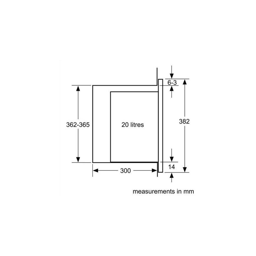 Bosch Serie 4 BFL523MS0B Built In 38cm Black Microwave Sketch