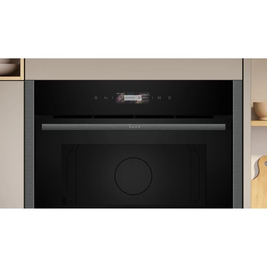 Neff N70 C24GR3XG1B Built In 45cm Graphite Microwave With Grill Control Panel