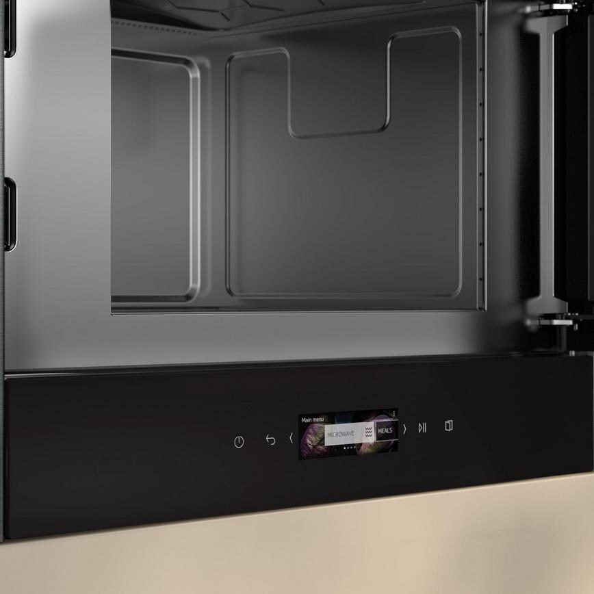 Neff N70 Built in Graphite Microwave Open Straight Close Up