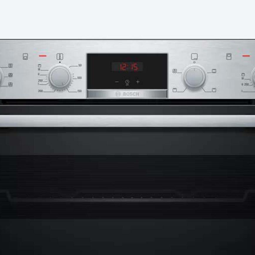 Bosch Serie 4 MBS533BS0B Stainless Steel Built In Double Multifunction Oven Control Panel