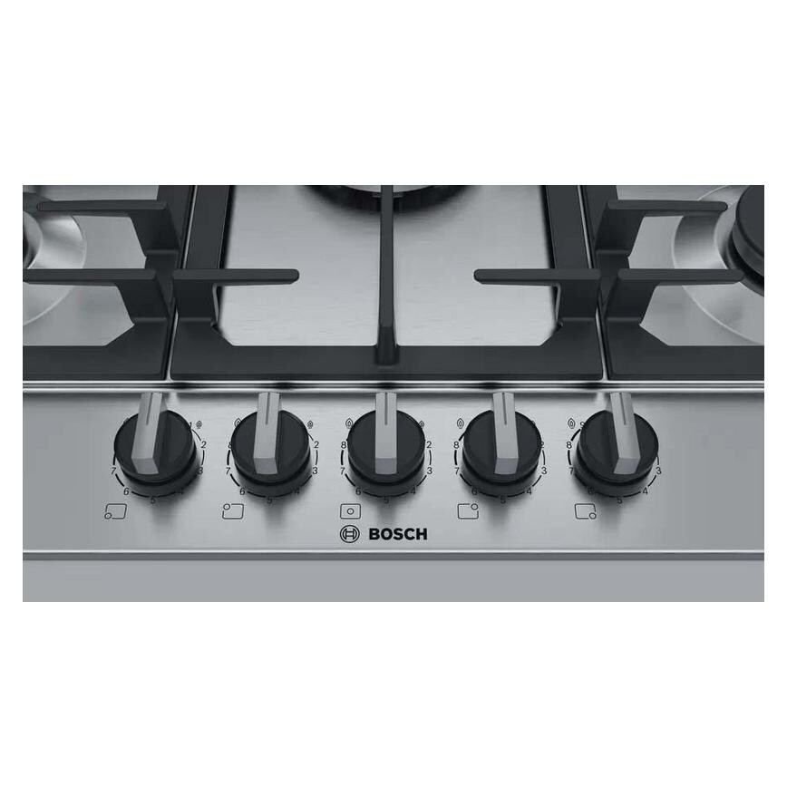 Bosch Serie 6 PCQ7A5B90 75cm Stainless Steel Gas Hob Control Panel