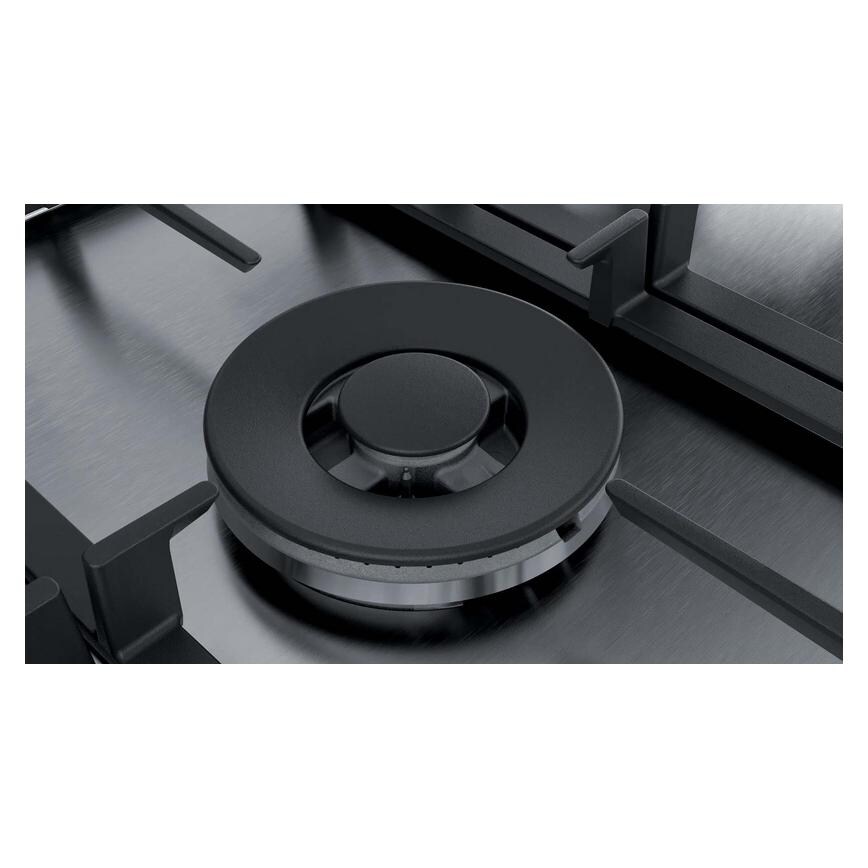 Bosch Serie 6 PCQ7A5B90 75cm Stainless Steel Gas Hob Large Burner
