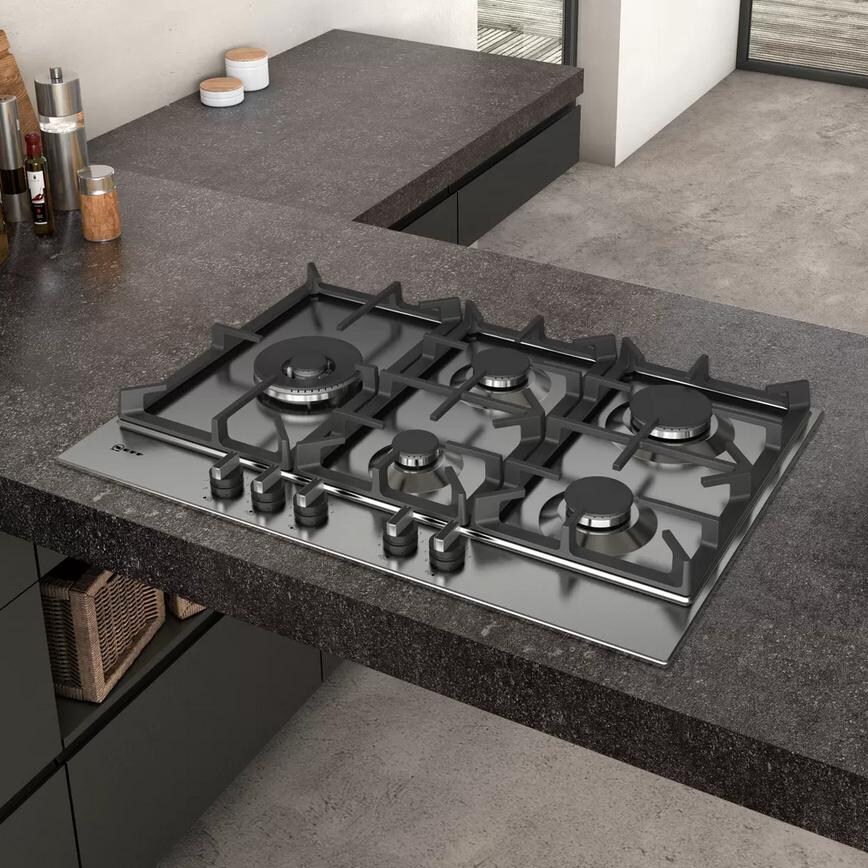 Neff N70 T27DS79N0 75cm Stainless Steel Gas Hob Fitted 