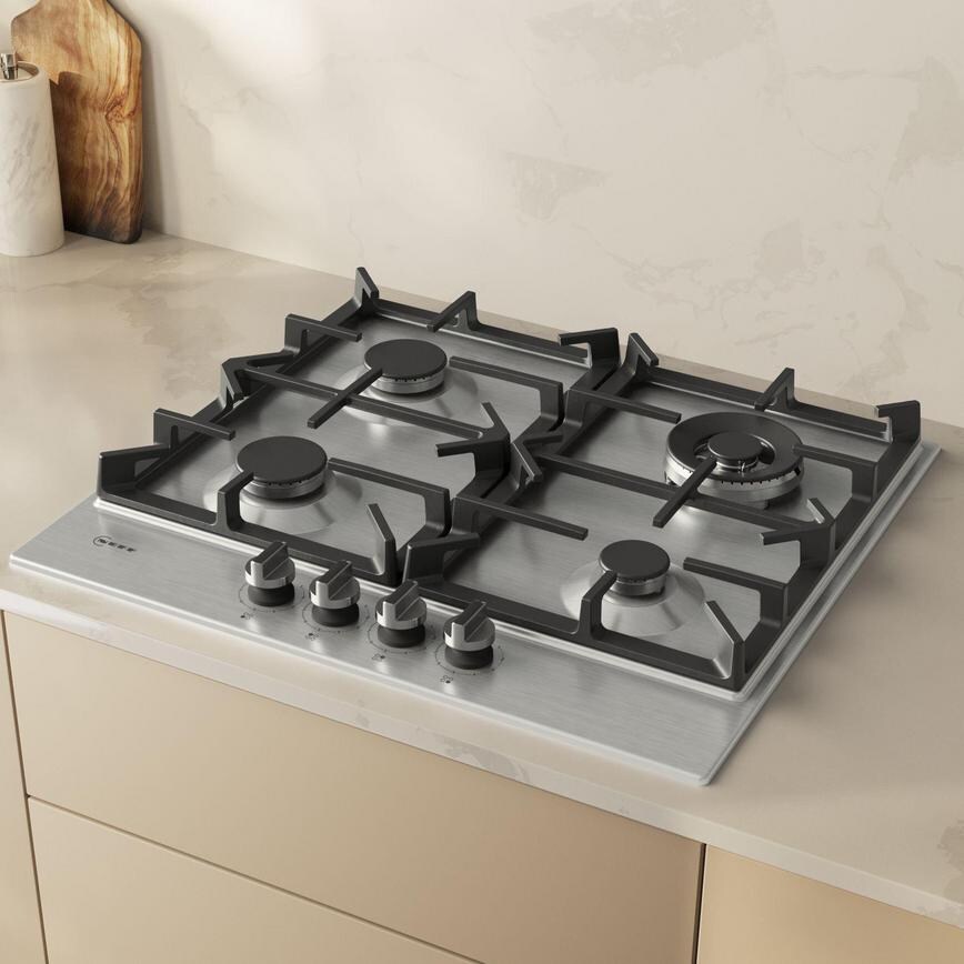 Bosch N70 T26CIH8N0 60cm Stainless Steel Gas Hob