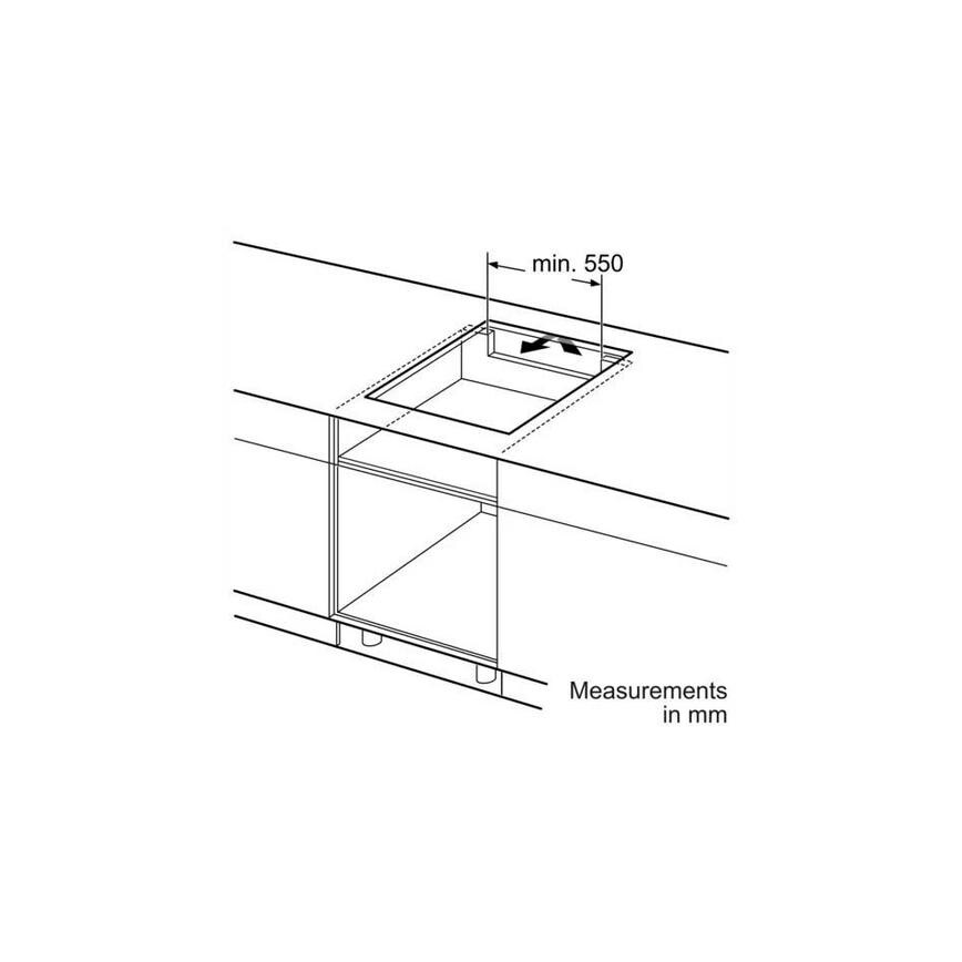 Bosch Serie 4 PIE631BB5E 60cm Black Electric Induction Hob Sketch