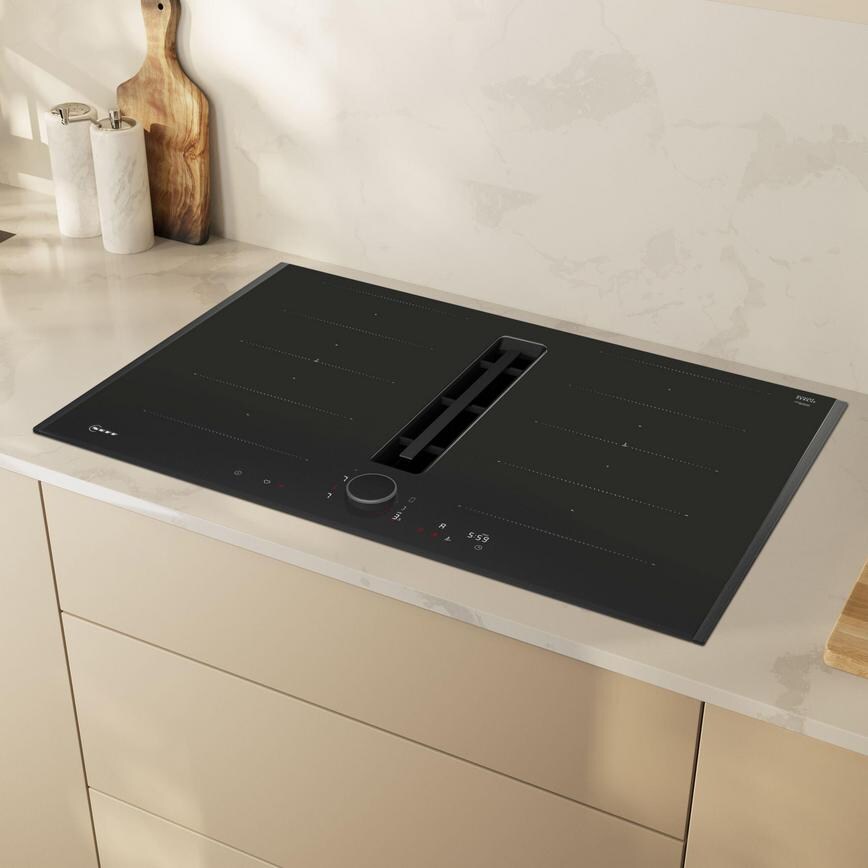 Neff N90 80cm Black Electric Induction Hob In A Modern Kitchen