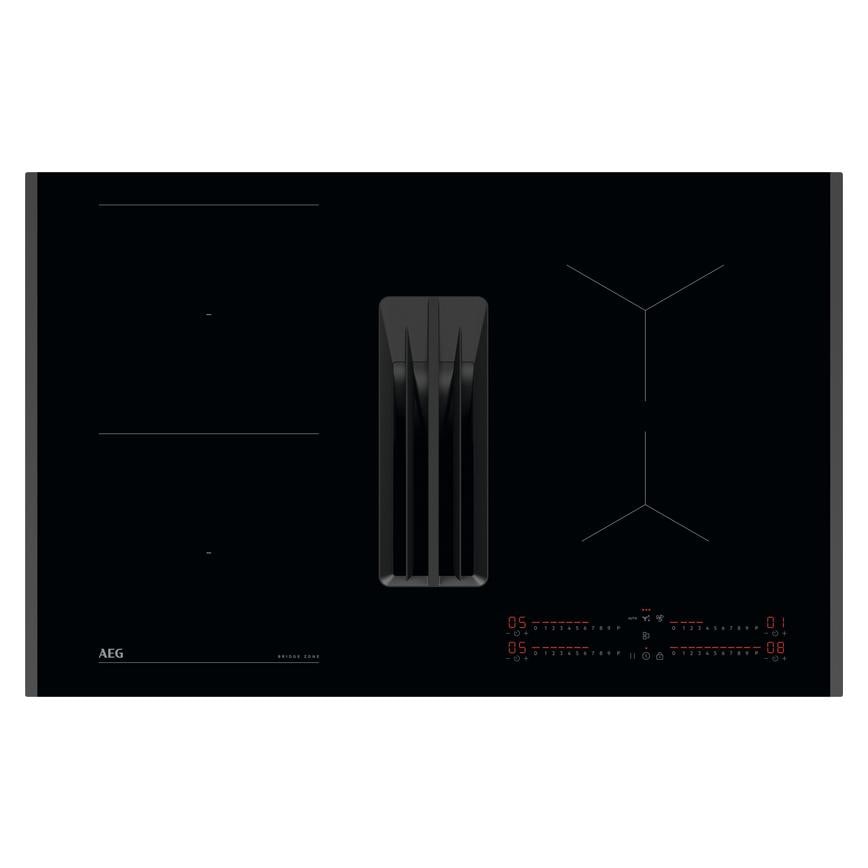 AEG Series 6000 TH84CB03FB 80cm Black Electric Induction Hob With Extractor