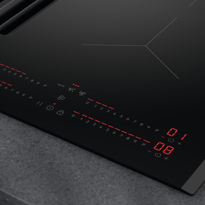AEG Series 6000 TH84CB03FB 80cm Black Electric Induction Hob With Extractor