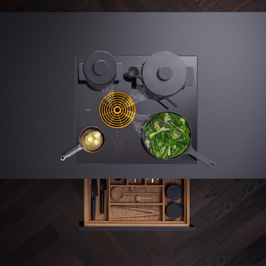 Bora Pure Family PURSU 60cm Black Electric Induction Hob With Extractor
