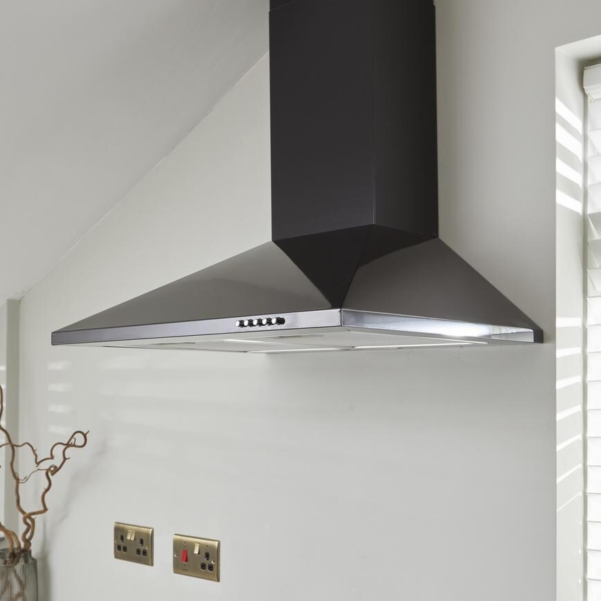 Lamona 60cm Black Chimney Extractor