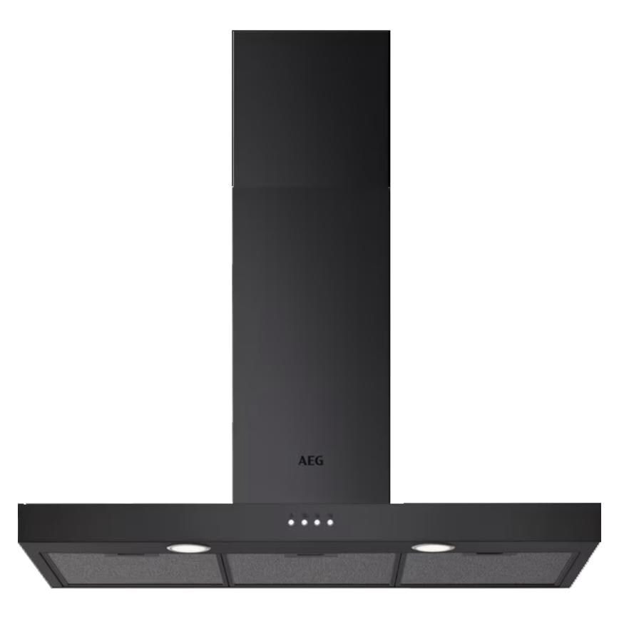 AEG Series 3000 DBX3951R T-Box 90cm Black Chimney Cooker Hood Front View