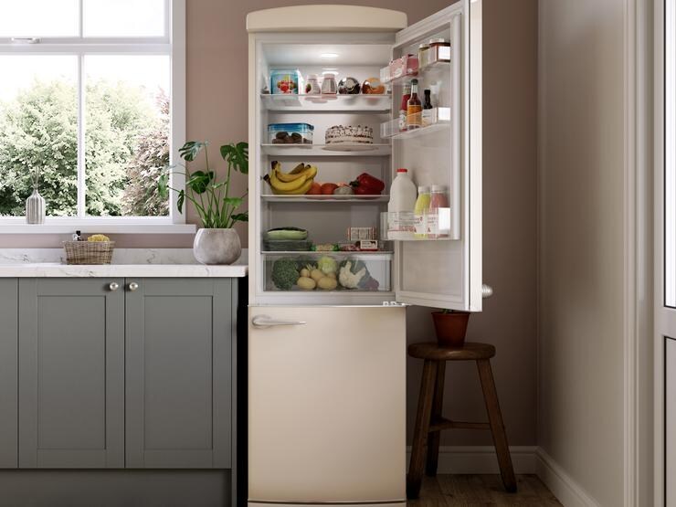 Retro fridge freezer in cream