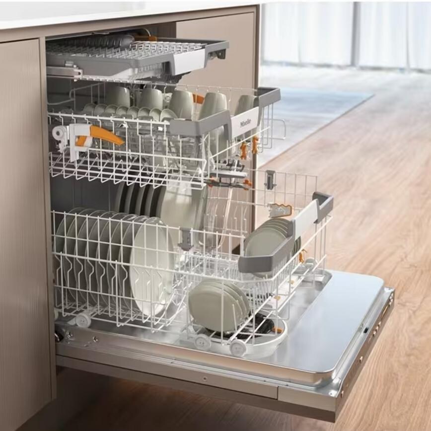 Miele 60cm integrated Dishwasher Stainless Steel Angle Open