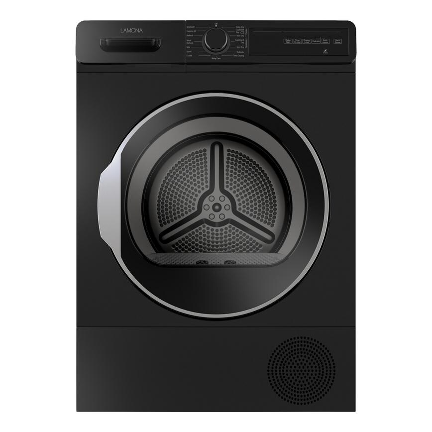 Lamona FLM8802 Freestanding 9kg Black Heat Pump Tumble Dryer 