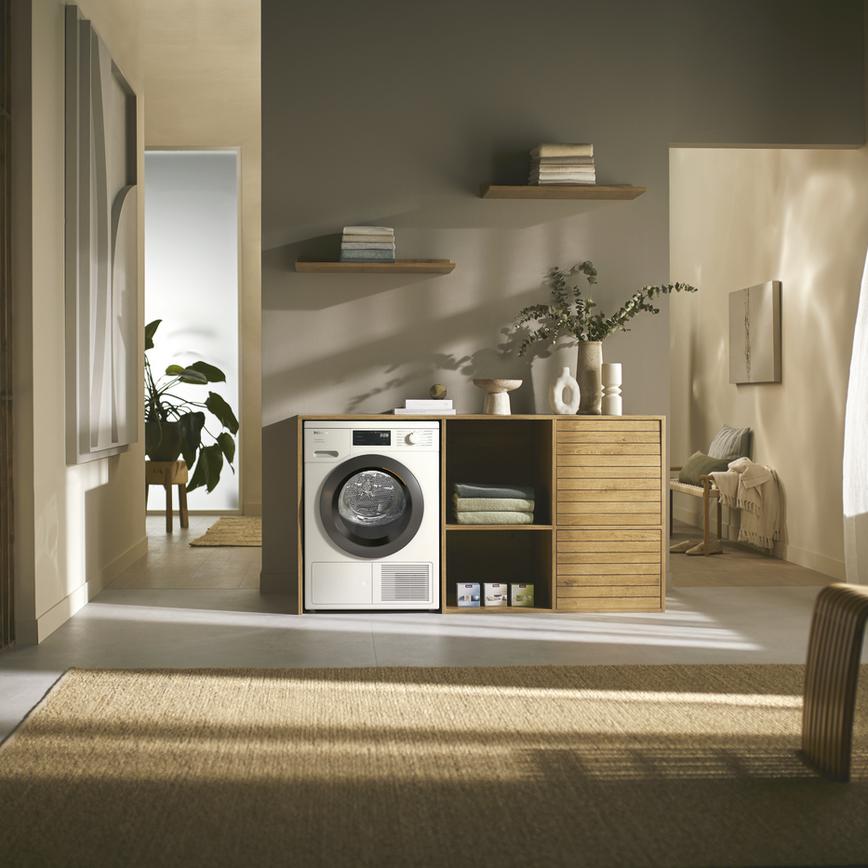 Miele T1 TED645 Freestanding 9kg White Heat Pump Tumble Dryer Lifestyle