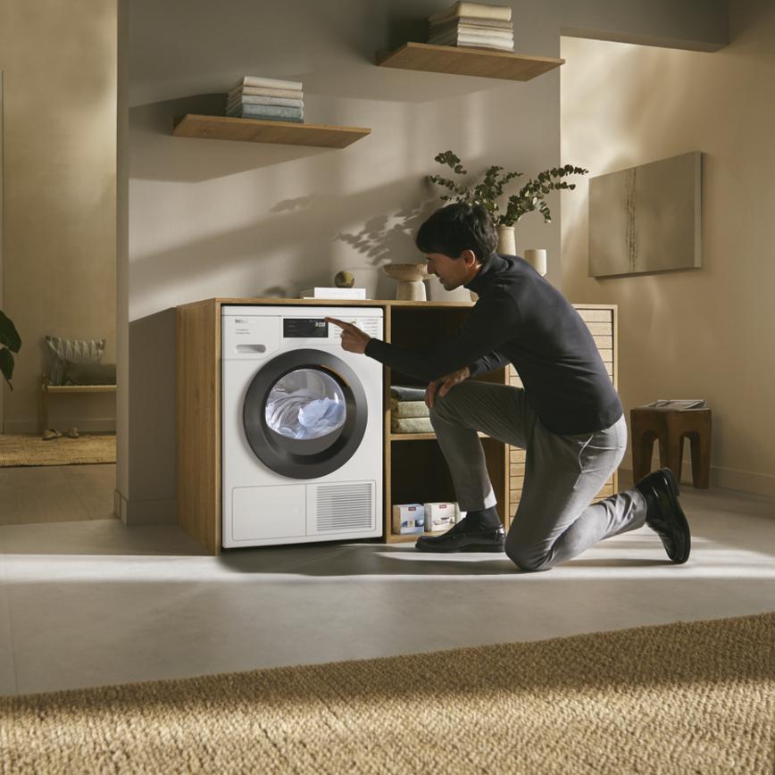Miele T1 TED645 Freestanding 9kg White Heat Pump Tumble Dryer Lifestyle Loading