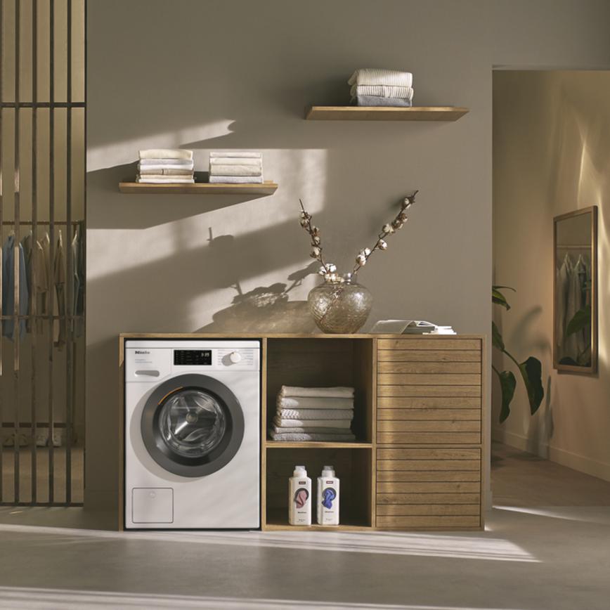 Miele W1 WED385 Freestanding 9kg 1400rpm White Washing Machine Lifestyle