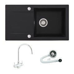 Blk Cmpt Comp Sgle Bowl & Rienza Chr Tap