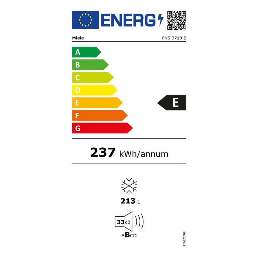 EU Energy Label HME6802 Miele Generation 7000 FNS7710E Integrated White Freezer