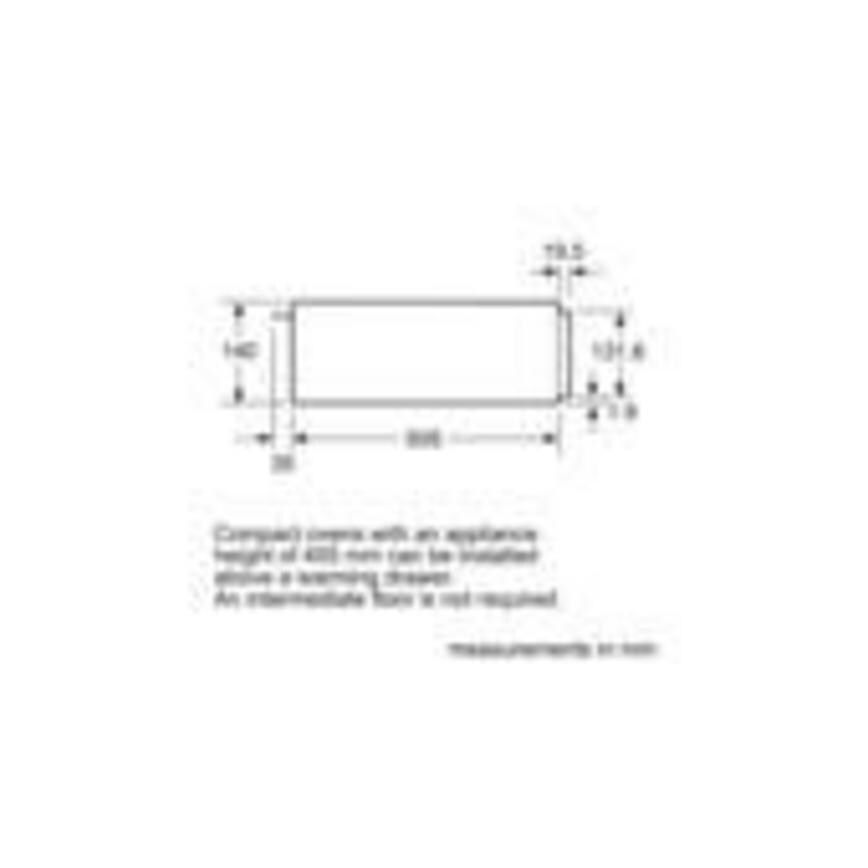 Neff N50 N1AHA01N0B 14cm Stainless Steel Built In Warming Drawer Sketch