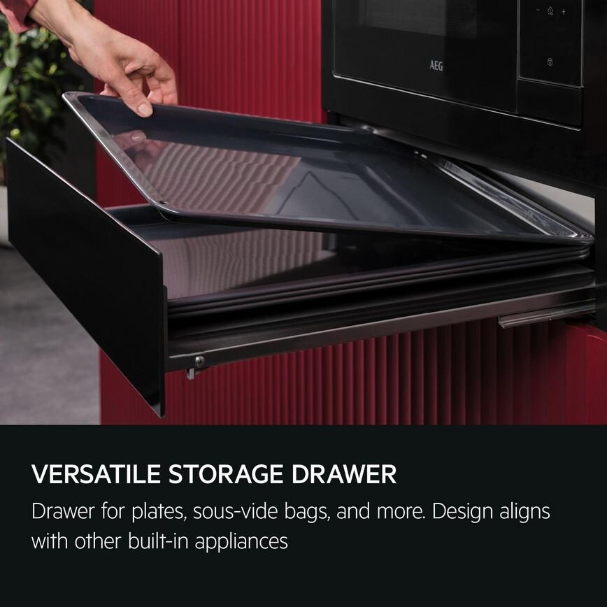 AEG Series 8000 OD8K11T 14cm Black Warming Drawer
