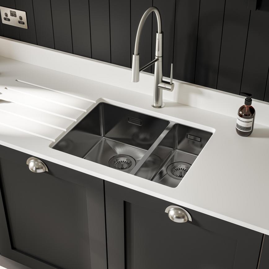  1.5 bowl Gunmetal Sink Chilcomb Black 