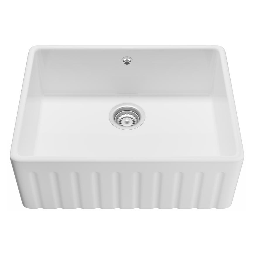 Ceramic Fluted Winterburn Butler 600 Single Bowl Sink