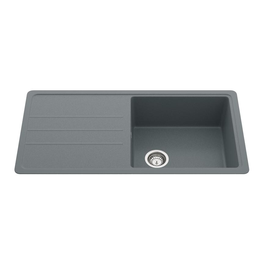 Single Bowl Grey Composite Sink Angled Cut Out