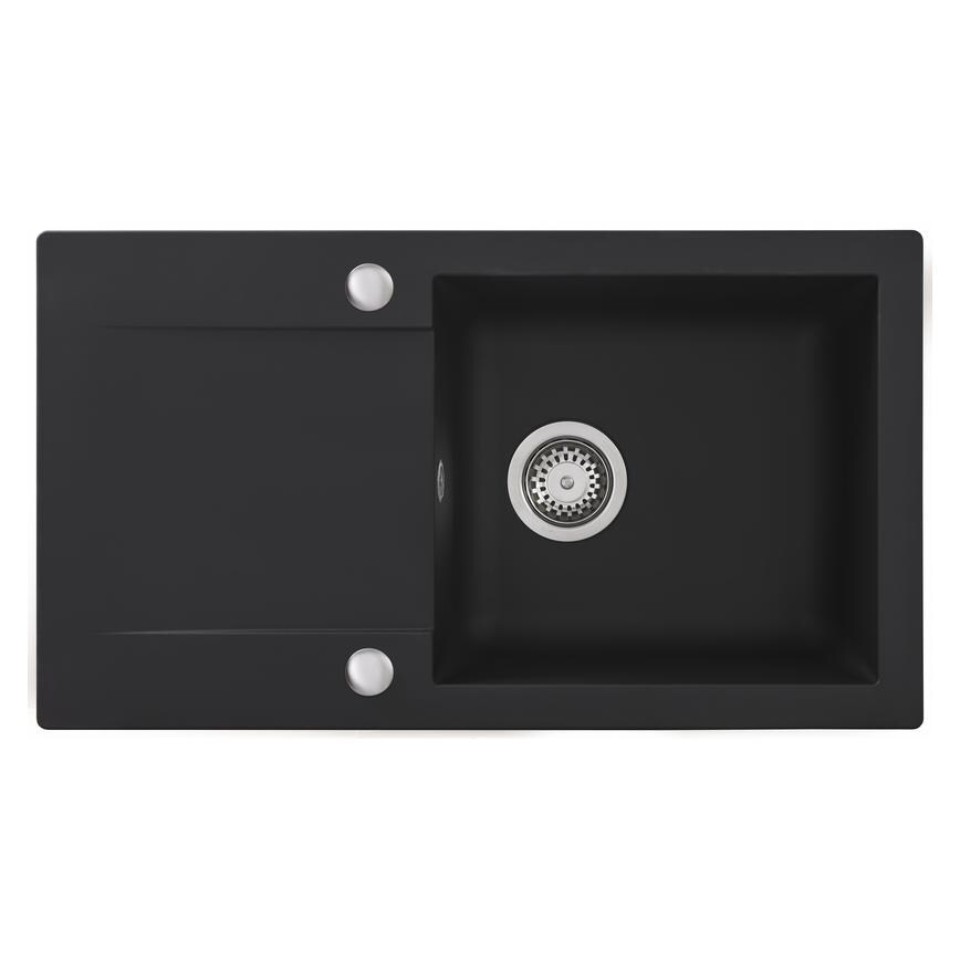 Stradour Standard Compact Black Single Bowl Sink With WAS5255