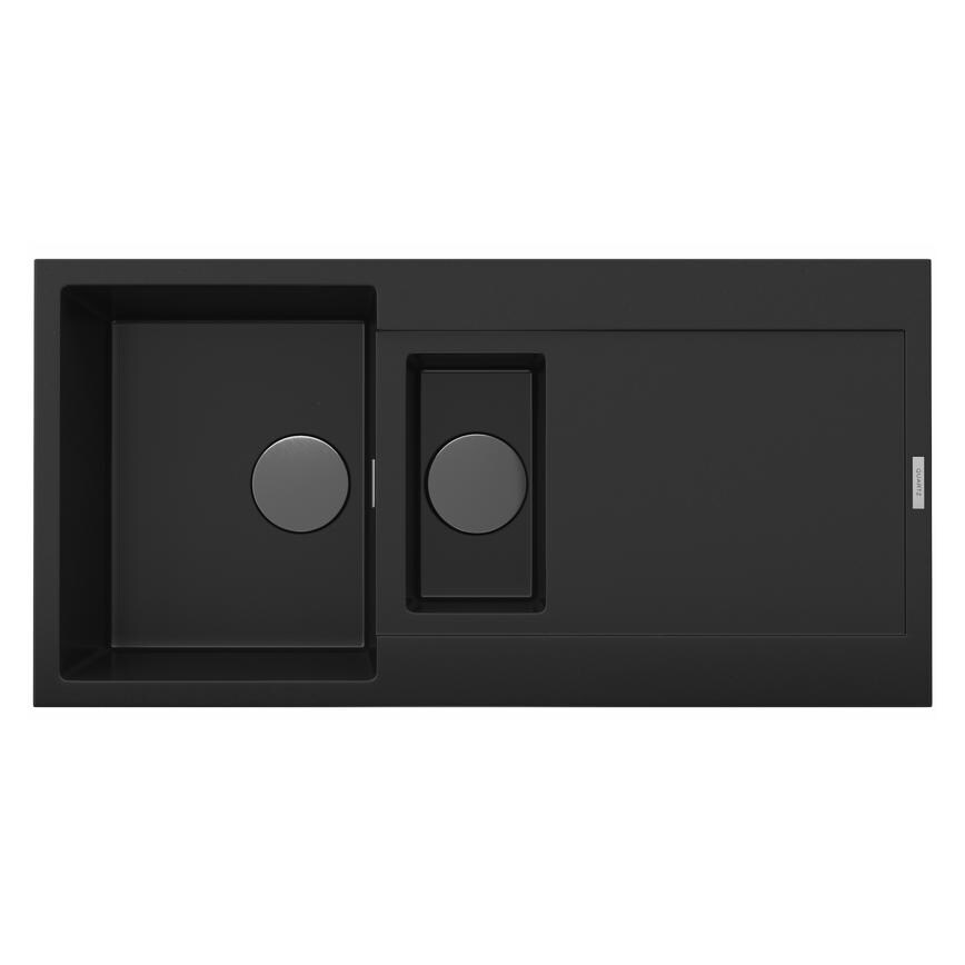 Chasewater 1.5 Bowl Reversible Inset Granite Composite Black Kitchen Sink