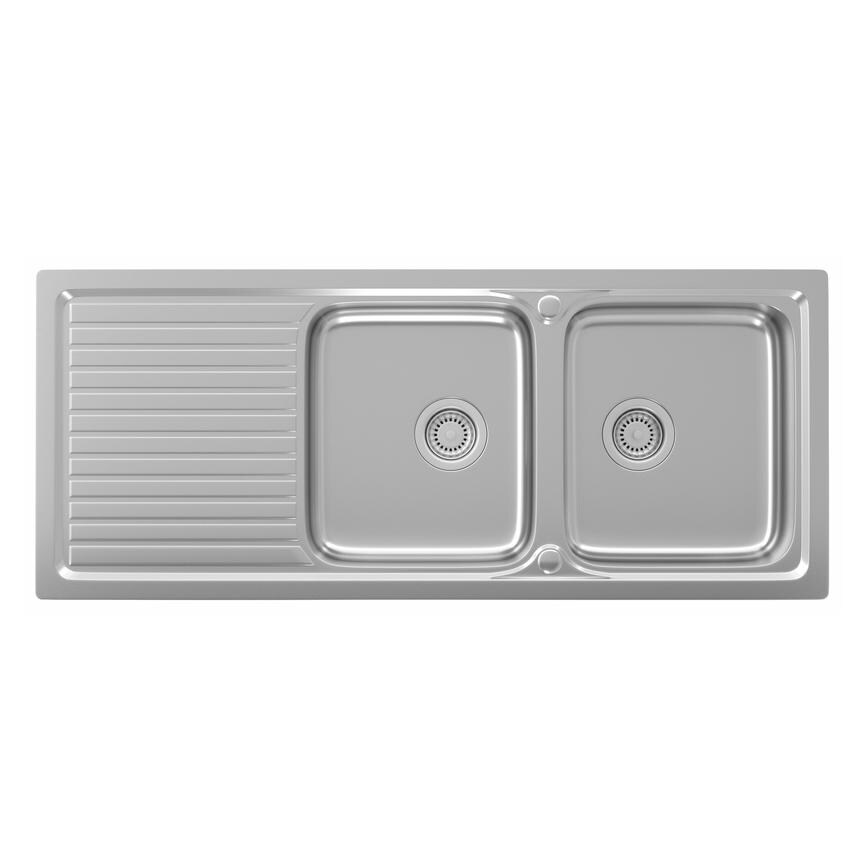 Foremark Double Bowl Reversible Inset Stainless Steel Kitchen Sink
