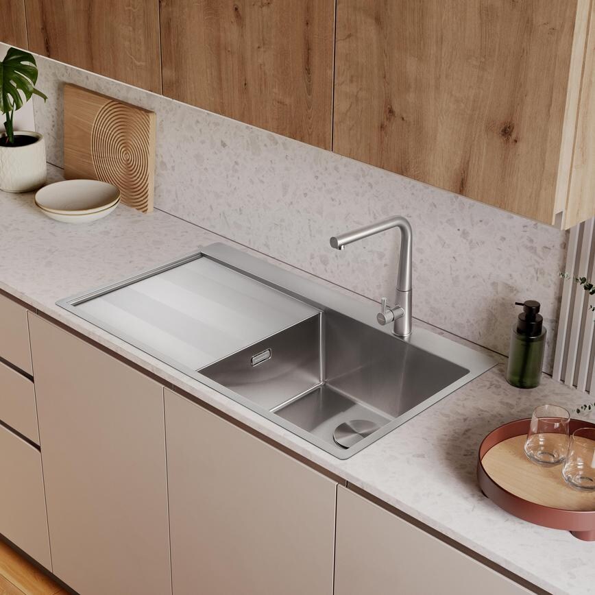 Rangemaster Eyebrook Single Bowl Stainless Steel Left Hand Sink