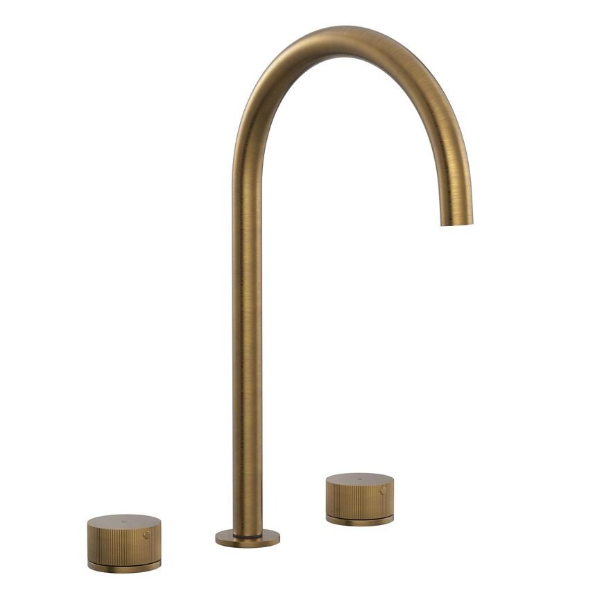 Corris Brushed Aged Brass Swivel Mixer Tap
