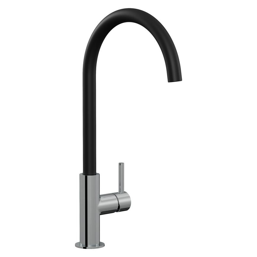 Breggia J Chrome Black Swan Neck Spout