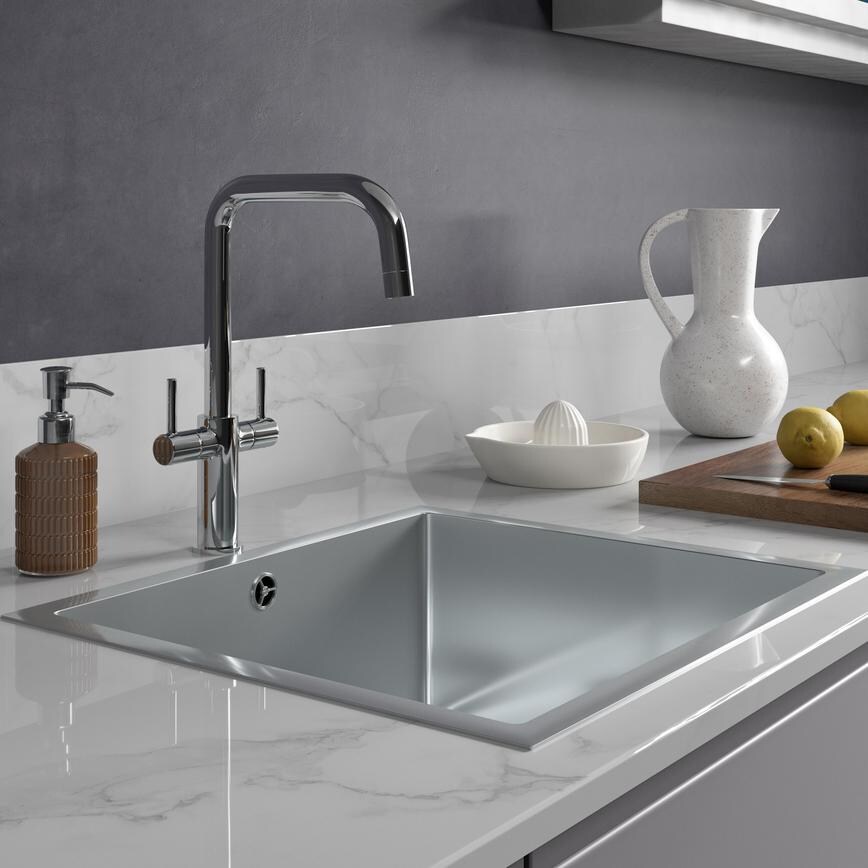 Radstone Chrome Right Angled Mixer Dual Lever Tap