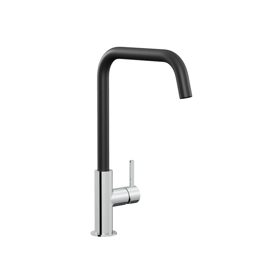 Breggia Black and Chrome Angled Tap