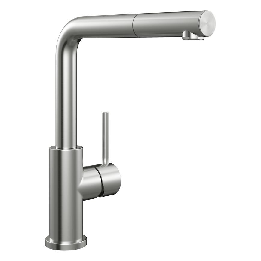Franke Glenda Satin Stainless Steel Right  Angled Pull Out Kitchen Tap