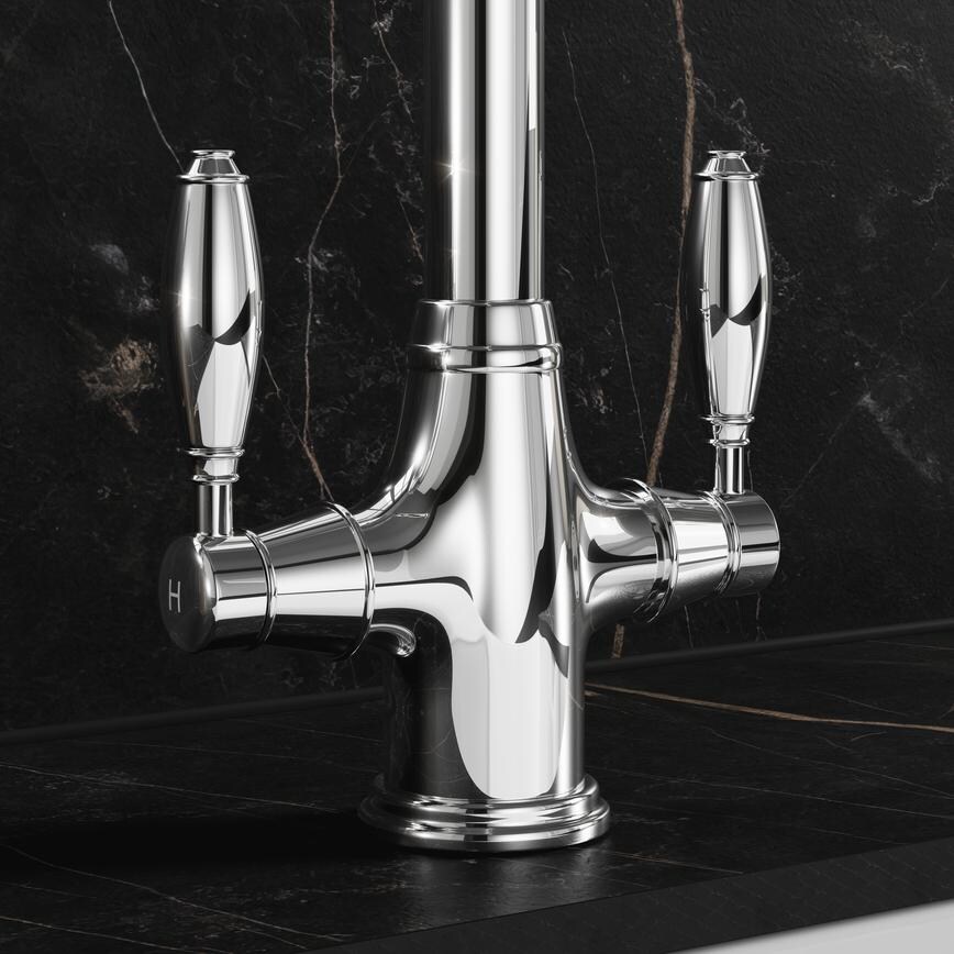 Victorian Polished Chrome Traditional Kitchen Tap Handles