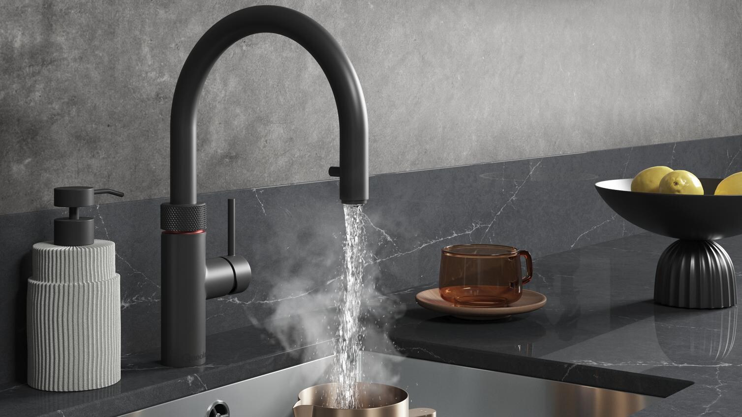 Quooker Flex Black hot water on