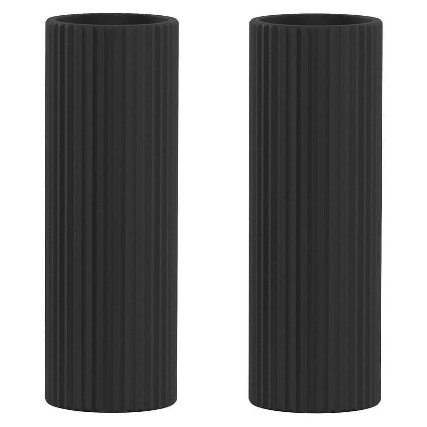 Pronteau Kynance Matt Black Ribbed Kitchen Tap Handles 